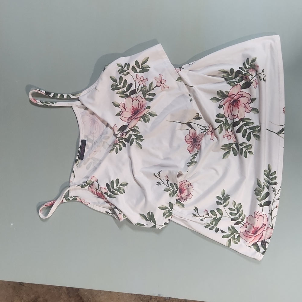 First love tiered floral top straps